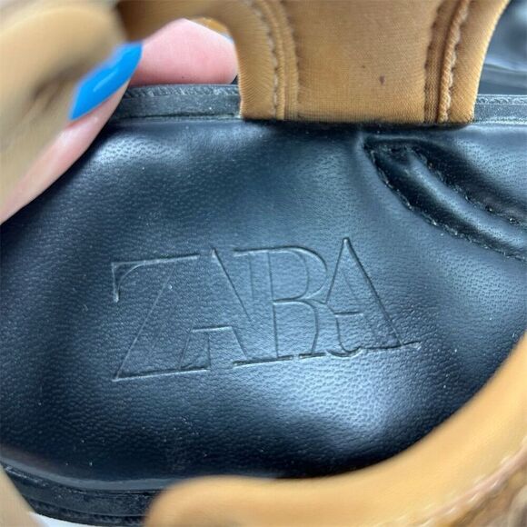 Zara Women's Brown Strappy Slingback Platform Sandals Size 6.5 (EU 37) Summer - Picture 15 of 16